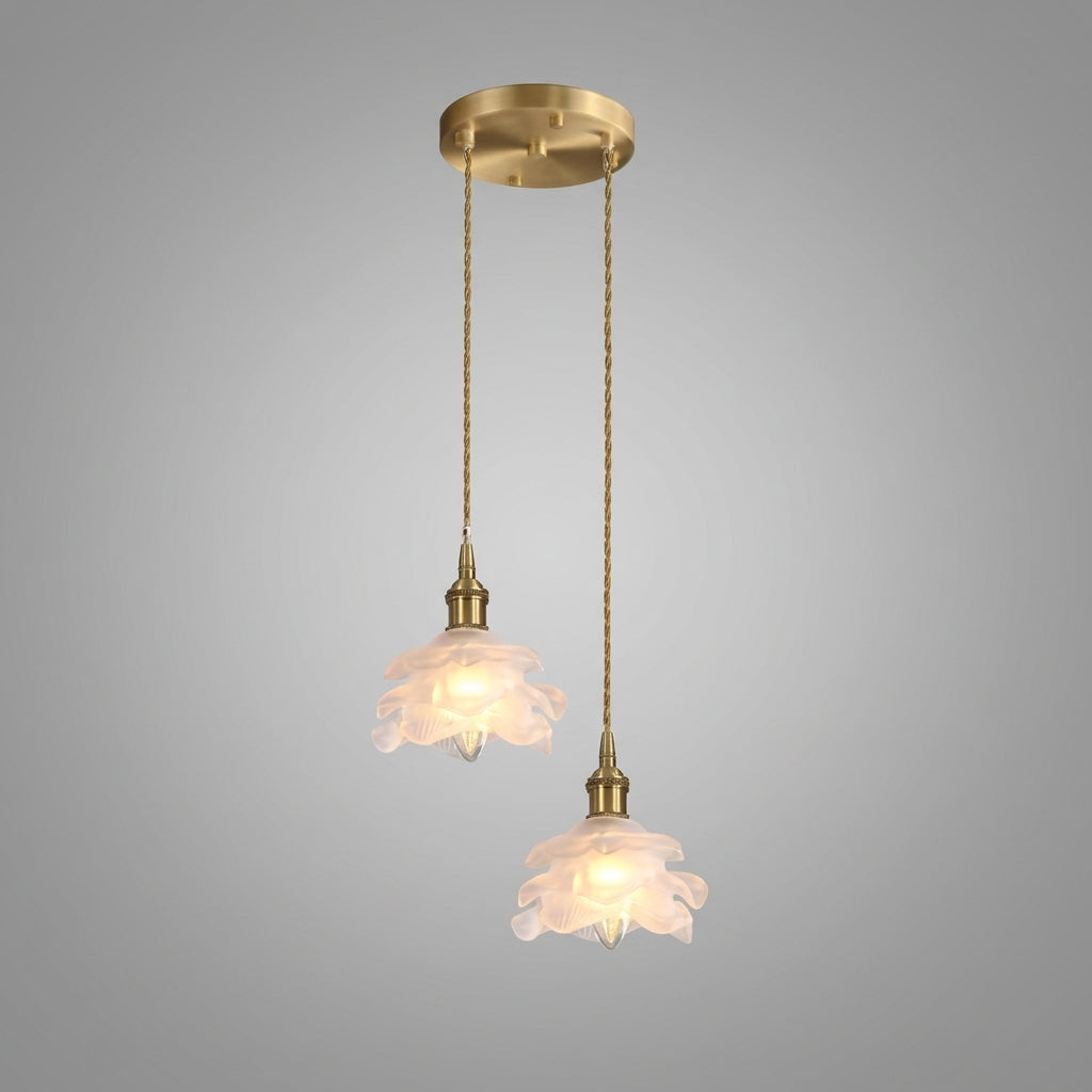 Suspension fleur en verre design vintage