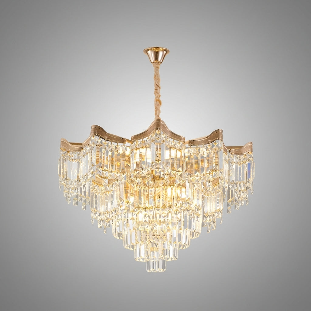 Lustre cascade en métal design moderne